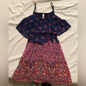 Mini dress with loose top